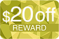 20 Dollars Off Reward Icon
